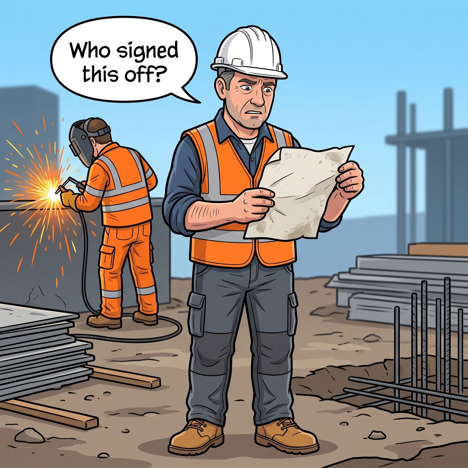 Who authorised the hot works?